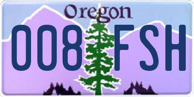 OR license plate 008FSH