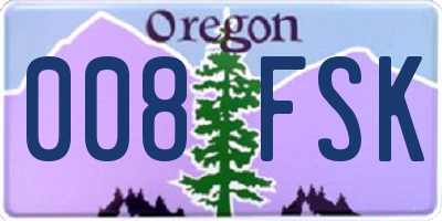 OR license plate 008FSK