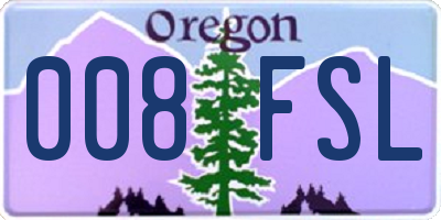 OR license plate 008FSL