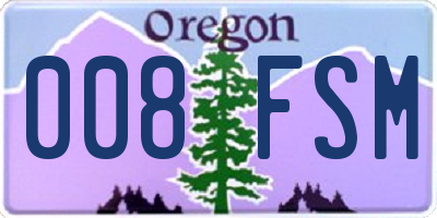 OR license plate 008FSM