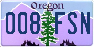 OR license plate 008FSN