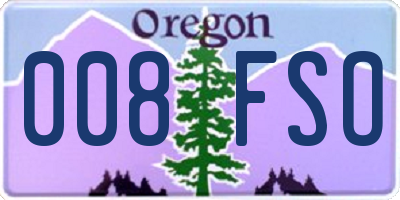 OR license plate 008FSO