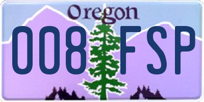 OR license plate 008FSP