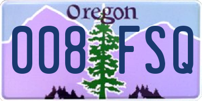 OR license plate 008FSQ