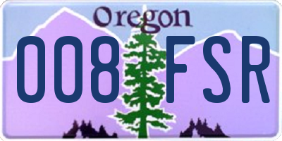 OR license plate 008FSR