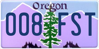 OR license plate 008FST