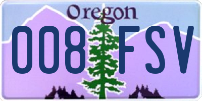 OR license plate 008FSV