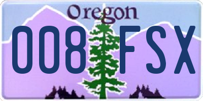 OR license plate 008FSX
