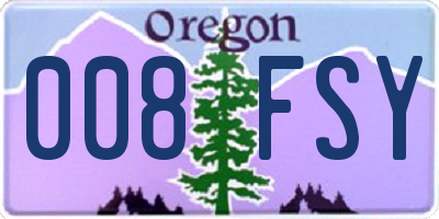 OR license plate 008FSY