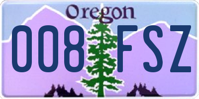 OR license plate 008FSZ