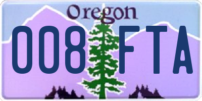 OR license plate 008FTA
