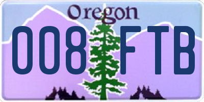 OR license plate 008FTB