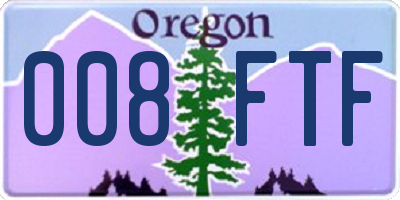 OR license plate 008FTF
