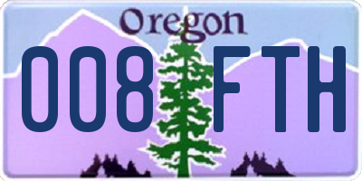 OR license plate 008FTH