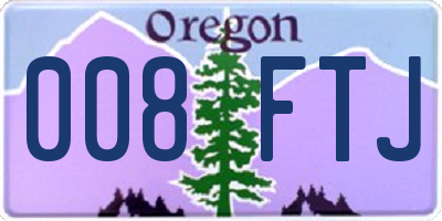 OR license plate 008FTJ