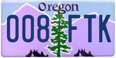 OR license plate 008FTK