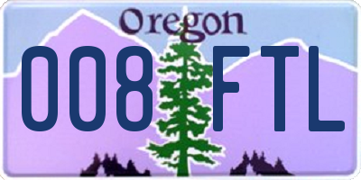 OR license plate 008FTL