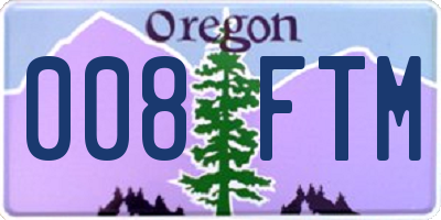 OR license plate 008FTM