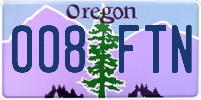 OR license plate 008FTN