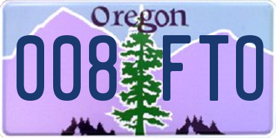 OR license plate 008FTO