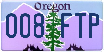OR license plate 008FTP
