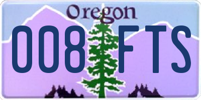 OR license plate 008FTS