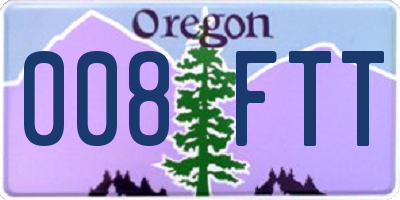OR license plate 008FTT