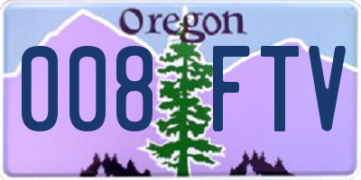 OR license plate 008FTV