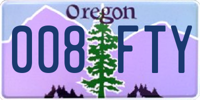 OR license plate 008FTY