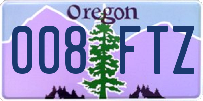 OR license plate 008FTZ