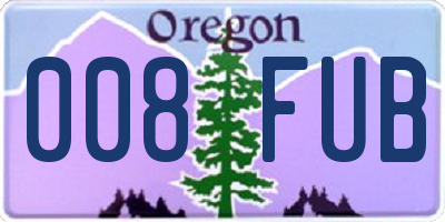 OR license plate 008FUB