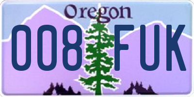 OR license plate 008FUK