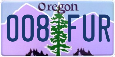 OR license plate 008FUR