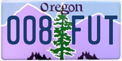 OR license plate 008FUT