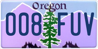 OR license plate 008FUV