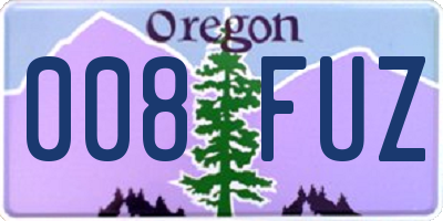 OR license plate 008FUZ