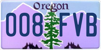 OR license plate 008FVB