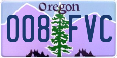 OR license plate 008FVC