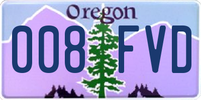 OR license plate 008FVD