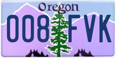 OR license plate 008FVK