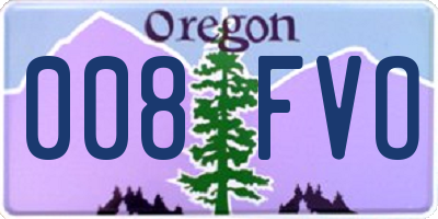 OR license plate 008FVO