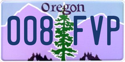 OR license plate 008FVP