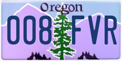 OR license plate 008FVR