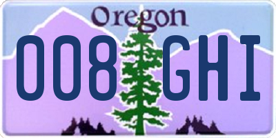 OR license plate 008GHI