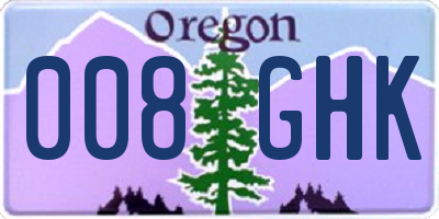 OR license plate 008GHK