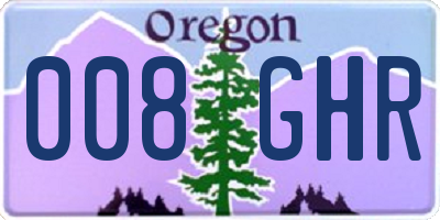 OR license plate 008GHR