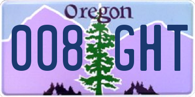 OR license plate 008GHT