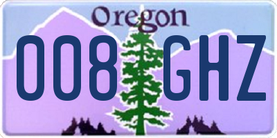 OR license plate 008GHZ