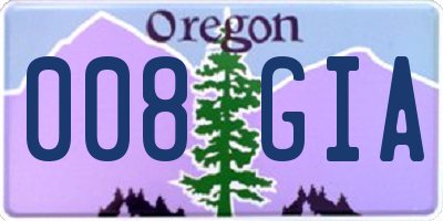 OR license plate 008GIA