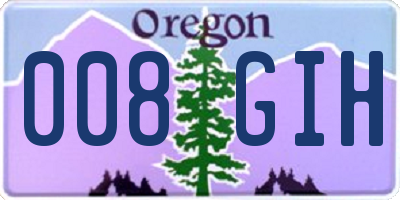 OR license plate 008GIH